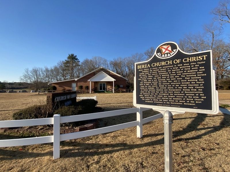 Berea Church of Christ Marker image. Click for full size.