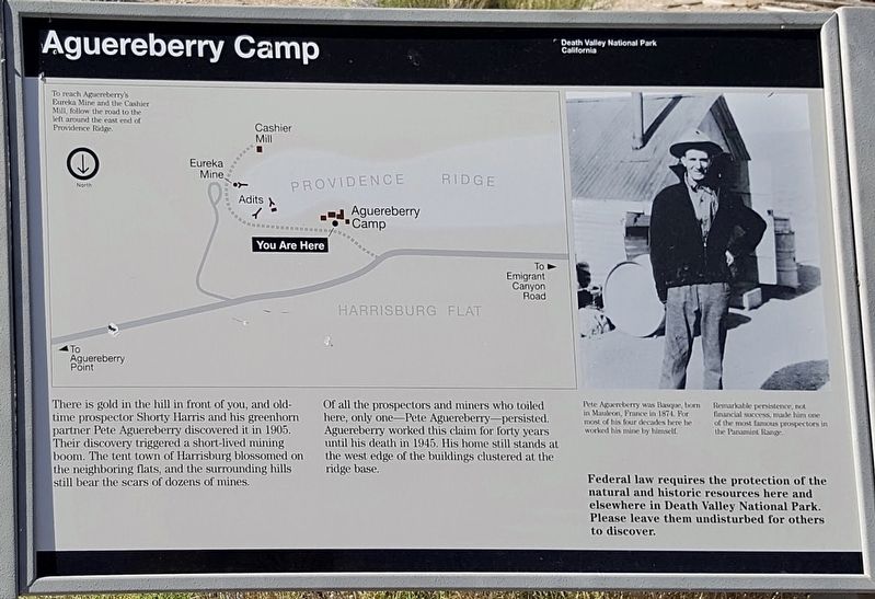 Aguereberry Camp Marker image. Click for full size.