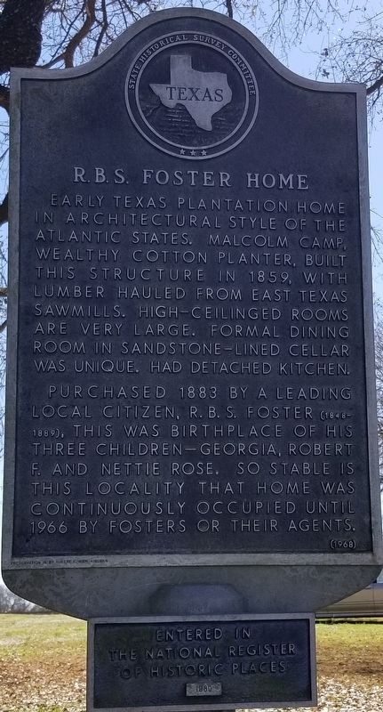 R.B.S. Foster Home Marker. Click for full size. R.B.S. Foster Home Marker image. Click for full size.