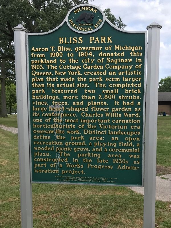 Bliss Park Marker, Side One image. Click for full size.