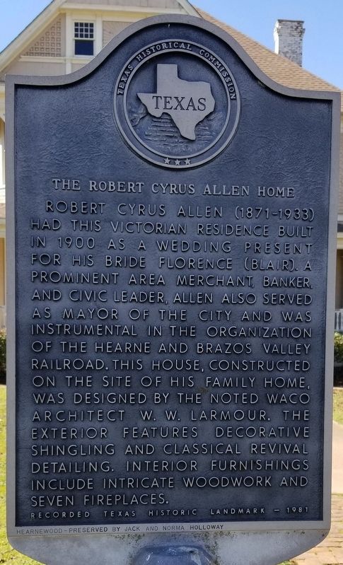 The Robert Cyrus Allen Home Marker image. Click for full size.