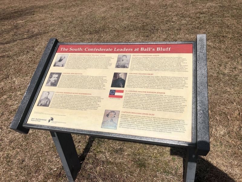 The South: Confederate Leaders at Ball’s Bluff Marker image. Click for full size.