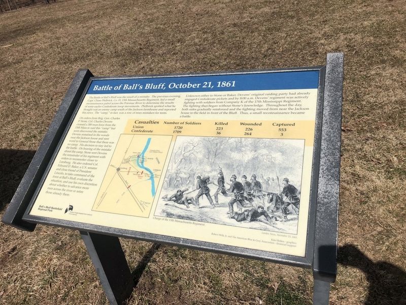 Battle of Ball's Bluff, October 21, 1861 Marker image. Click for full size.