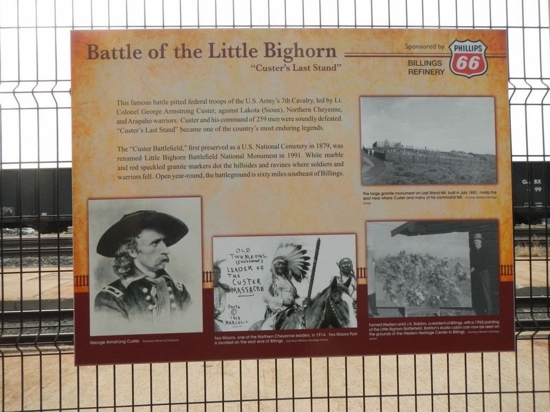 Battle of the Little Bighorn Marker. Click for full size. Battle of the Little Bighorn Marker image. Click for full size.