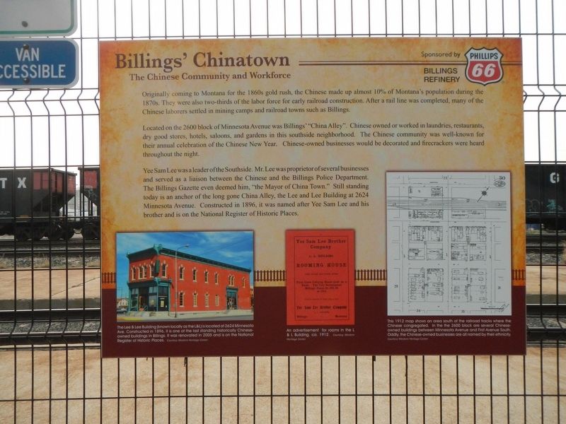 Billings' Chinatown Marker image. Click for full size.