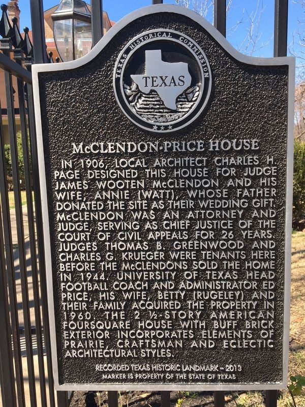 McLendon-Price House Marker image. Click for full size.