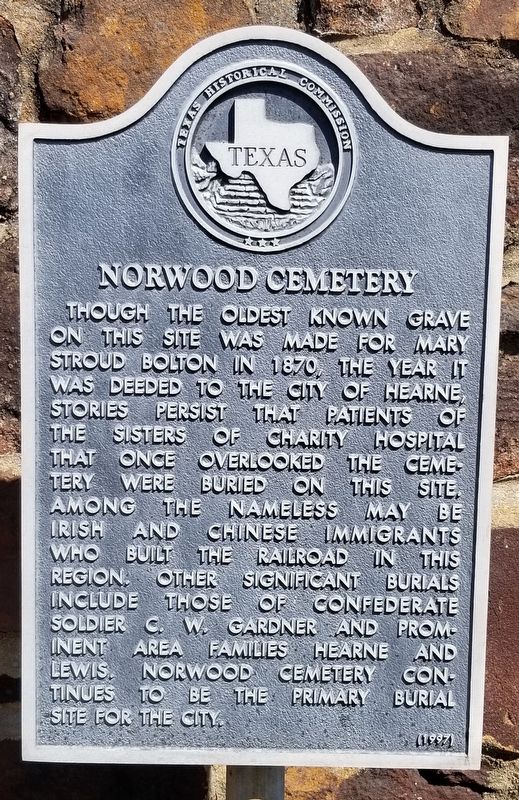 Norwood Cemetery Marker image. Click for full size.