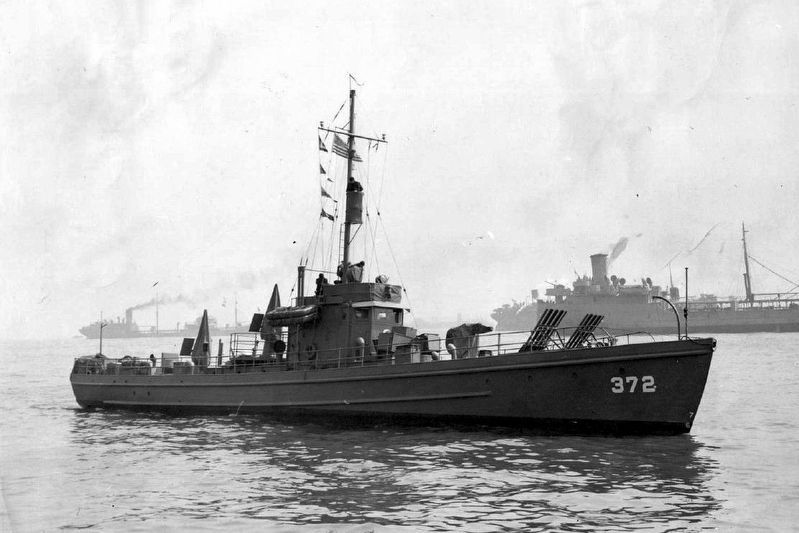 United States Coast Guard cutter WPC-372 in New York Harbor, spring 1942 image. Click for full size.