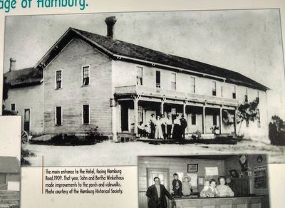Travelers Stop at the Hamburg House Hotel Marker — upper right image image. Click for full size.