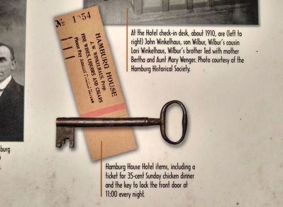Travelers Stop at the Hamburg House Hotel Marker — lower far right image image. Click for full size.
