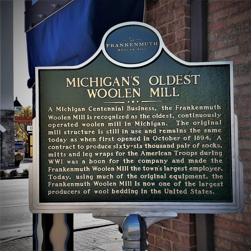Michigan's Oldest Woolen Mill Marker image. Click for full size.