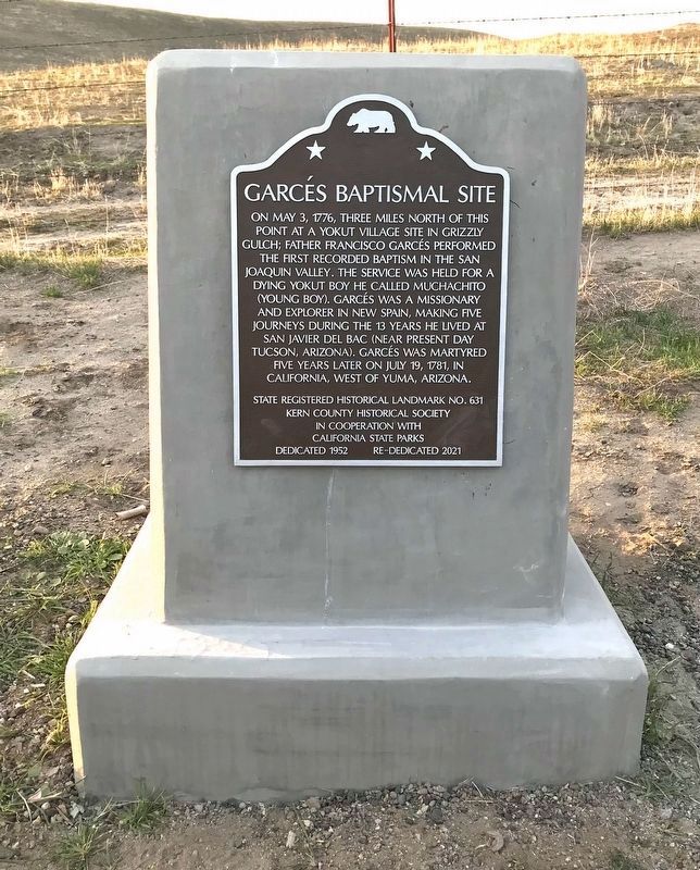 Garcés Baptismal Site Marker. Click for full size. Garcés Baptismal Site Marker image. Click for full size.