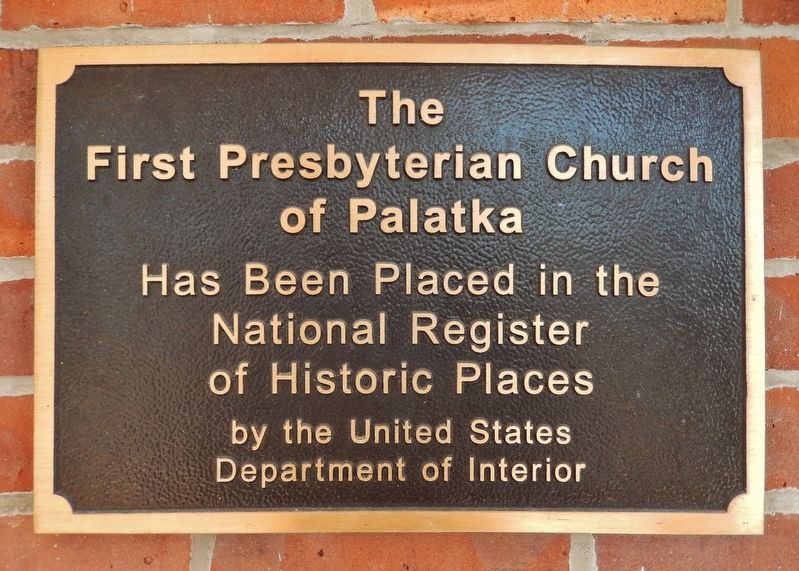 The First Presbyterian Church of Palatka Marker image. Click for full size.