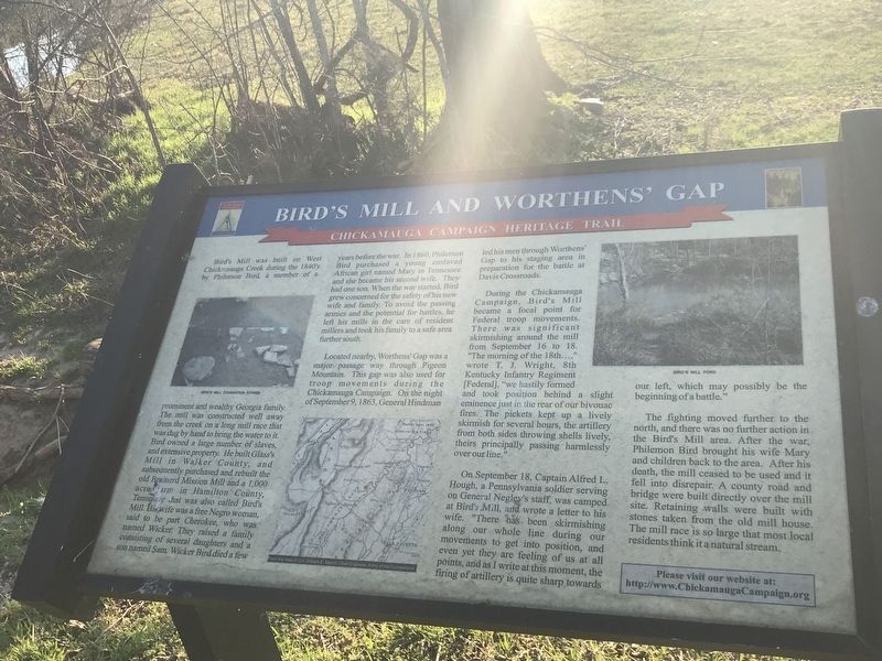 Bird's Mill and Worthens' Gap Marker image. Click for full size.