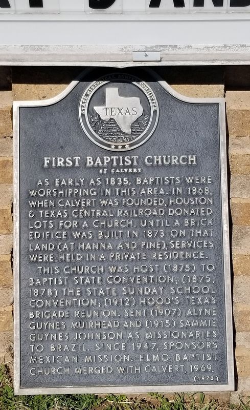 First Baptist Church Marker image. Click for full size.