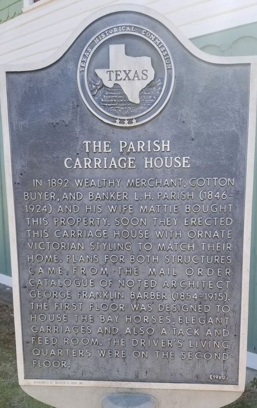 The Parish Carriage House Marker image. Click for full size.