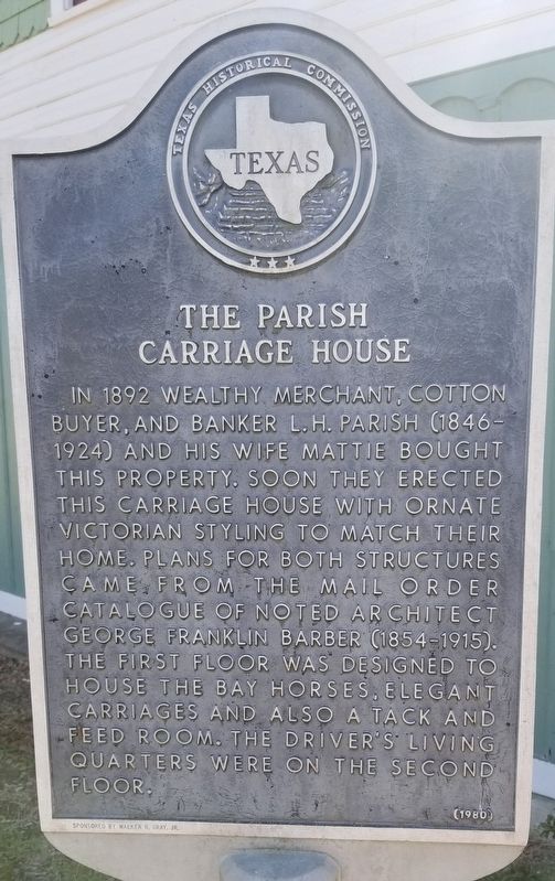 The Parish Carriage House Marker image. Click for full size.