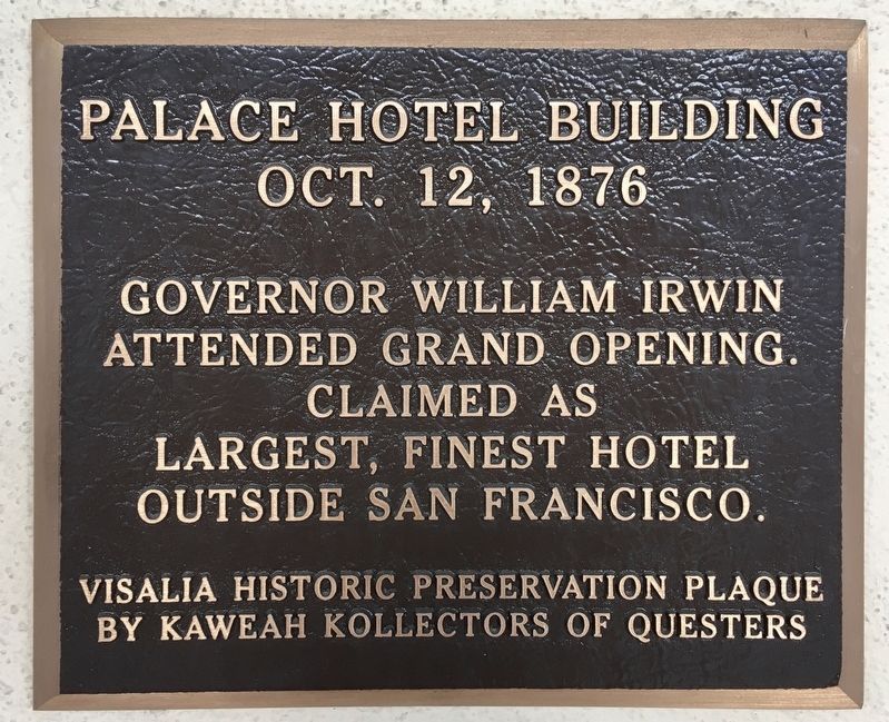 Palace Hotel Marker image. Click for full size.