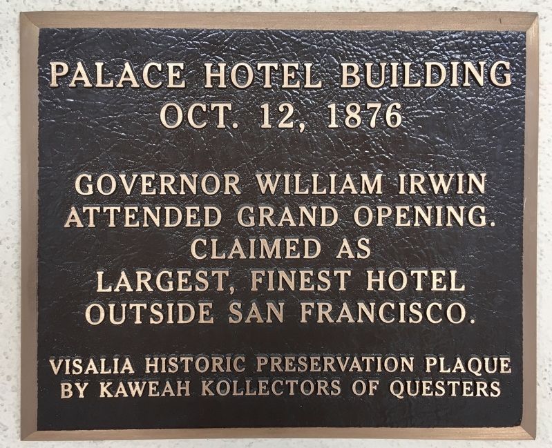 Palace Hotel Marker. Click for full size. Palace Hotel Marker image. Click for full size.