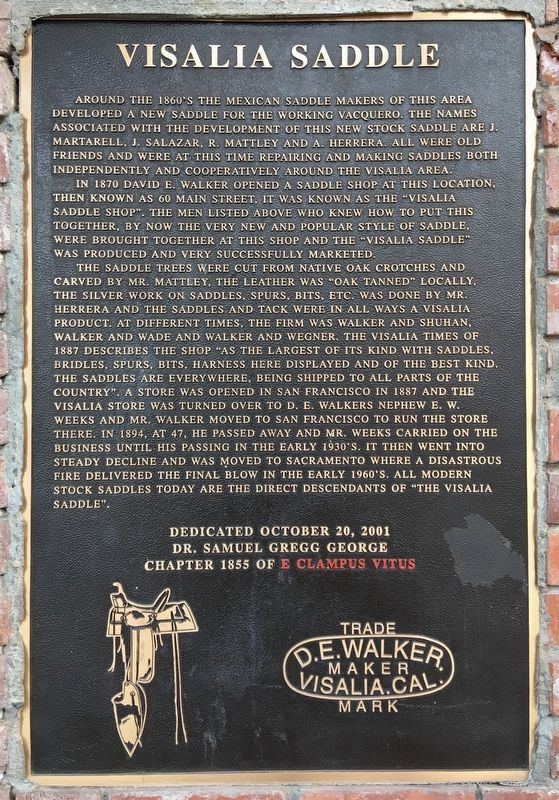 Visalia Saddle Marker image. Click for full size.