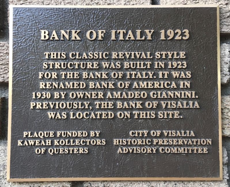 Bank of Italy Marker image. Click for full size.