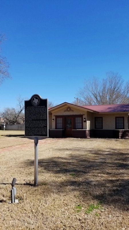 Katy Hamman Stricker Library and Marker image. Click for full size.