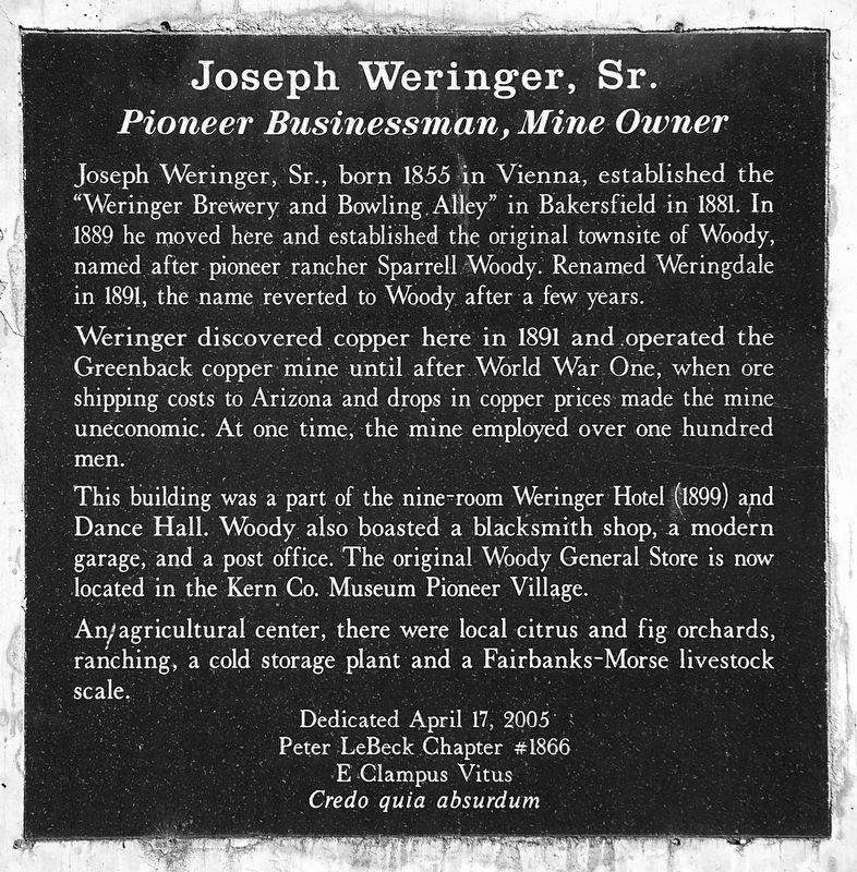 Joseph Weringer, Sr. Marker image. Click for full size.