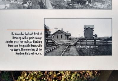 Trains to Hamburg: The Village with Two Railroads Marker — lower far left image image. Click for full size.