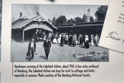 Trains to Hamburg: The Village with Two Railroads Marker — lower near left image image. Click for full size.