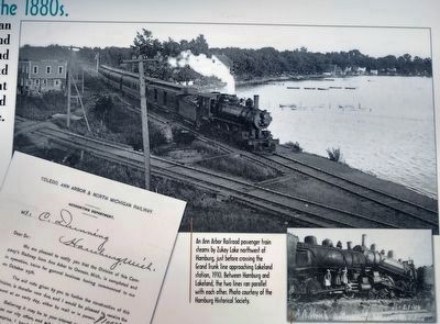 Trains to Hamburg: The Village with Two Railroads Marker — upper right image image. Click for full size.