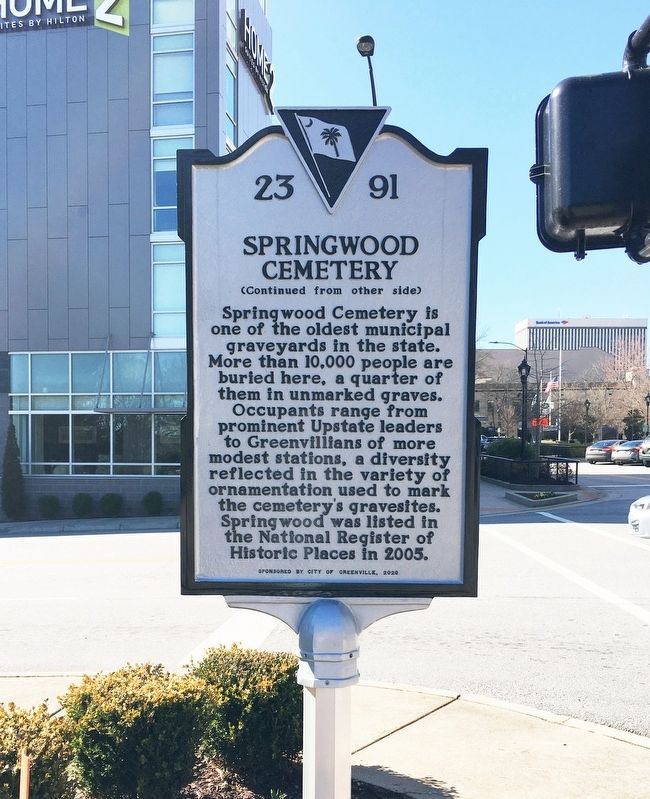 Springwood Cemetery Marker (back) image. Click for full size.
