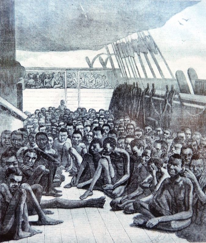 Marker detail: Slaves on a Slave Ship image. Click for full size.