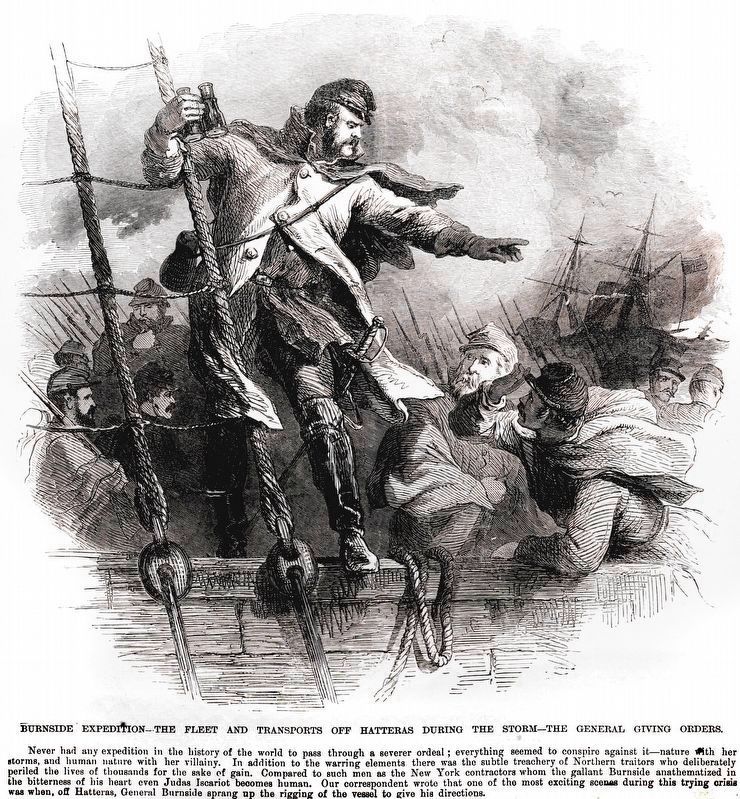 Burnside Expedition<br>The Fleet and Transports off Hatteras During the Storm image. Click for full size.