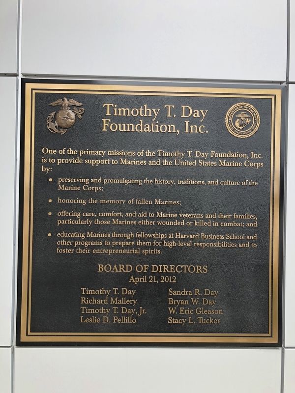Timothy T. Day Foundation plaque adjacent to the marker image. Click for full size.