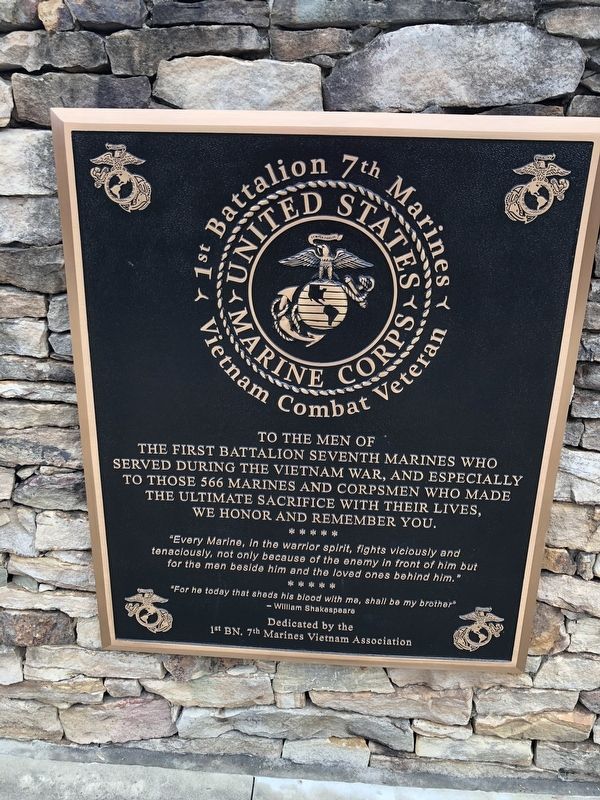 1st Battalion 7th Marines Marker image. Click for full size.