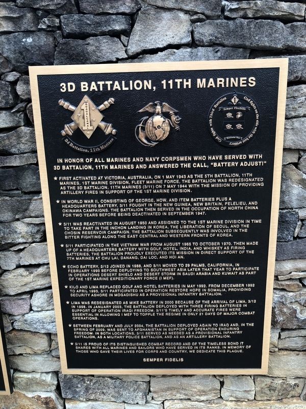 3d Battalion, 11th Marines Marker image. Click for full size.