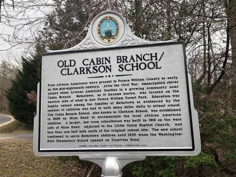 Old Cabin Branch / Clarkson School Marker image. Click for full size.