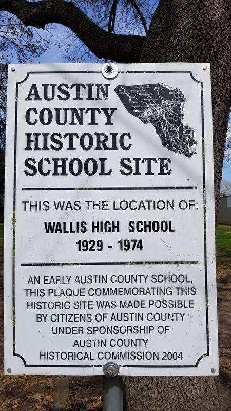 Wallis High School Marker image. Click for full size.