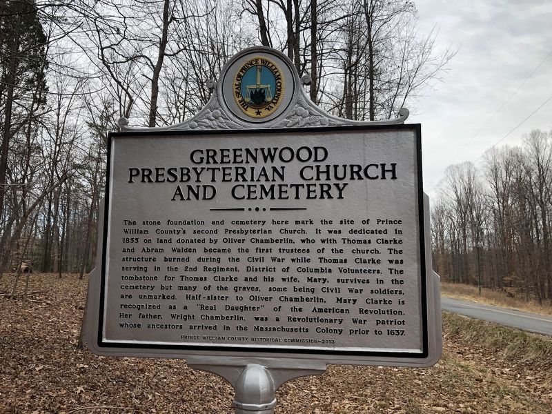 Greenwood Presbyterian Church and Cemetery Marker image. Click for full size.