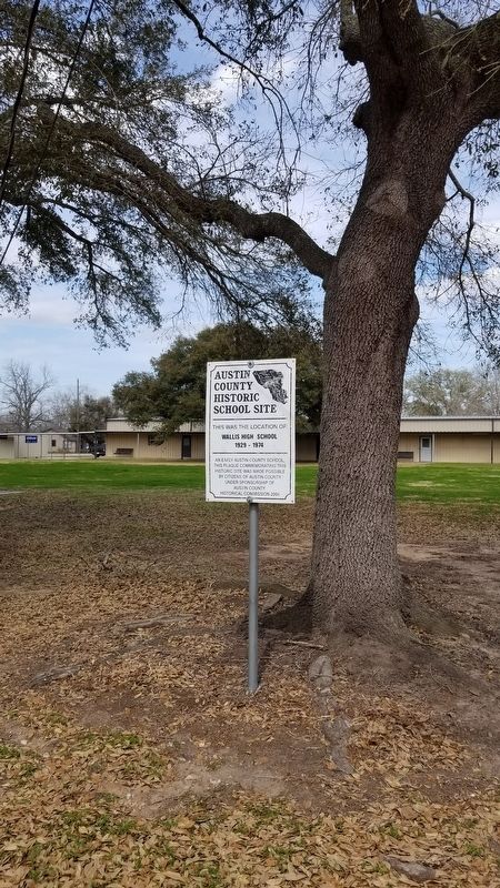 Wallis High School Marker image. Click for full size.