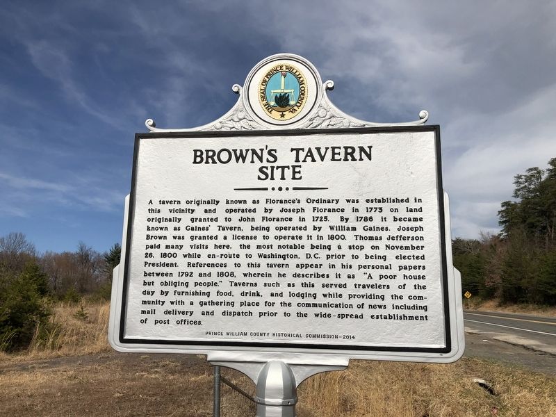 Brown's Tavern Site Marker image. Click for full size.