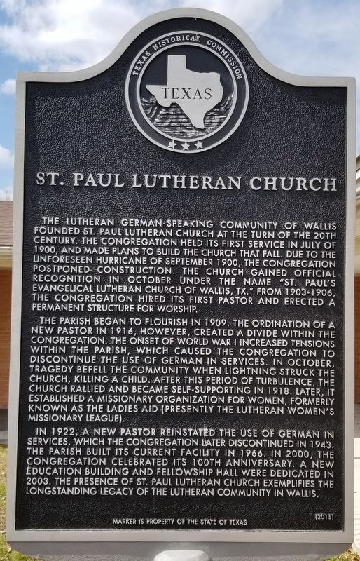 St. Paul Lutheran Church Marker. Click for full size. St. Paul Lutheran Church Marker image. Click for full size.