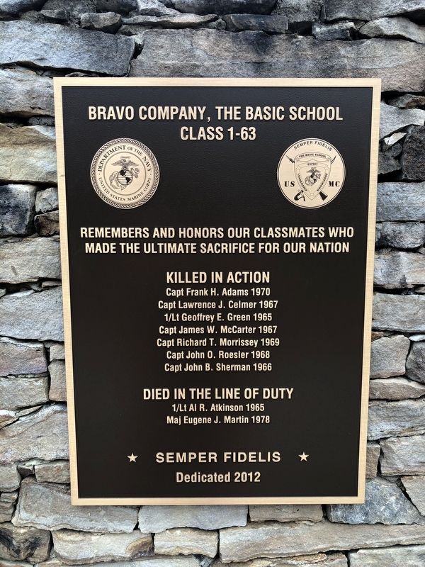 Bravo Company, The Basic School Marker image. Click for full size.