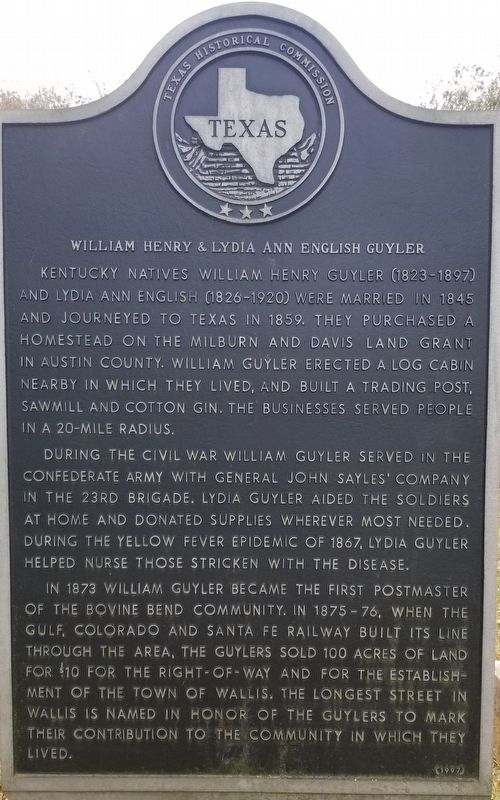 William Henry & Lydia Ann English Guyler Marker image. Click for full size.