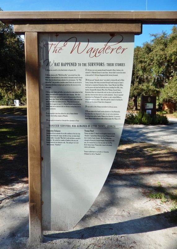 <i>The Wanderer</i> — What Happened to the Survivors: Their Stories Marker image. Click for full size.
