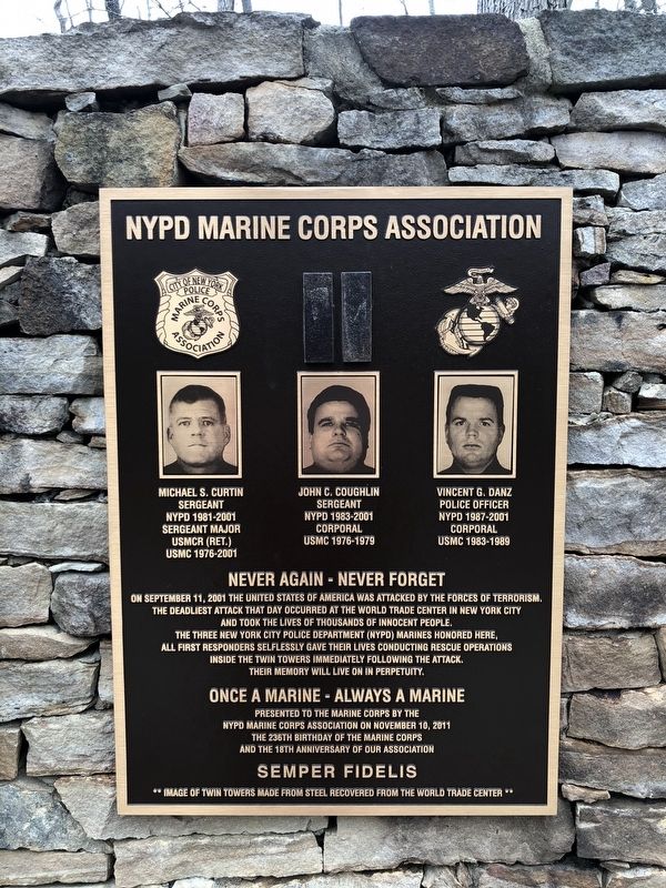 NYPD Marine Corps Association Marker image. Click for full size.