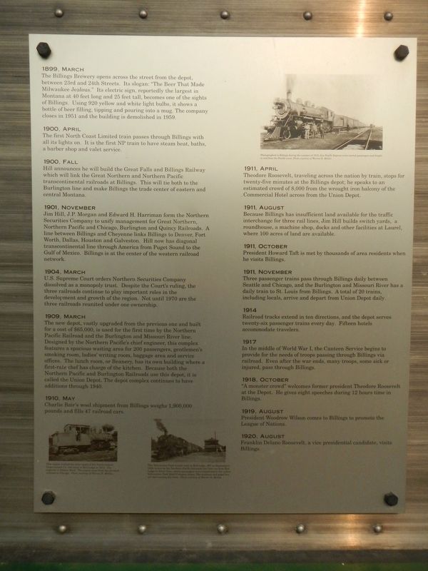 The Iron Horse Comes To Billings Marker, panel 2 image. Click for full size.