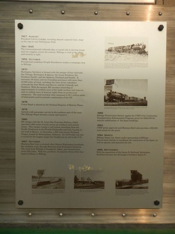 The Iron Horse Comes To Billings Marker, panel 3 image. Click for full size.