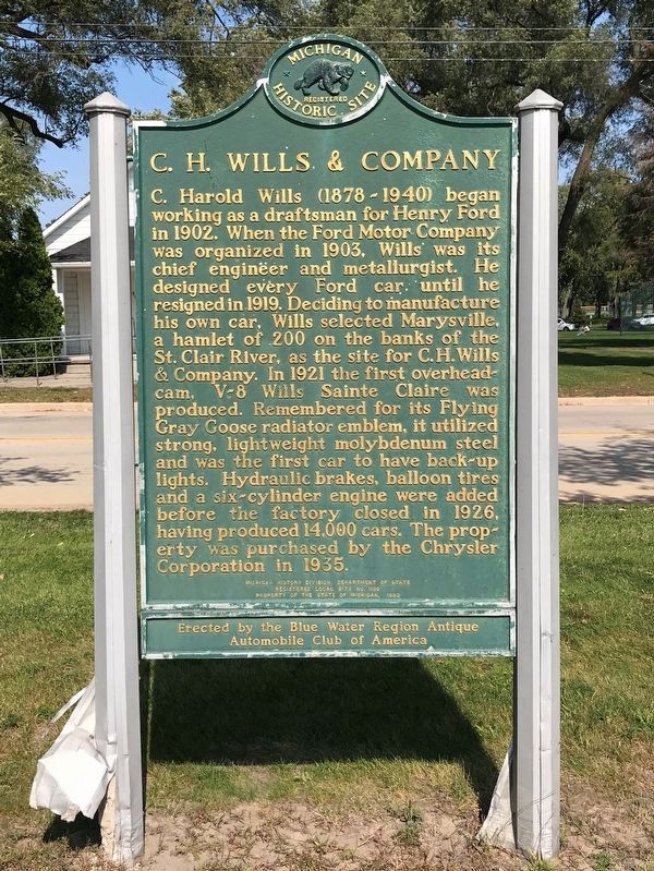 C. H. Wills & Company Marker image. Click for full size.