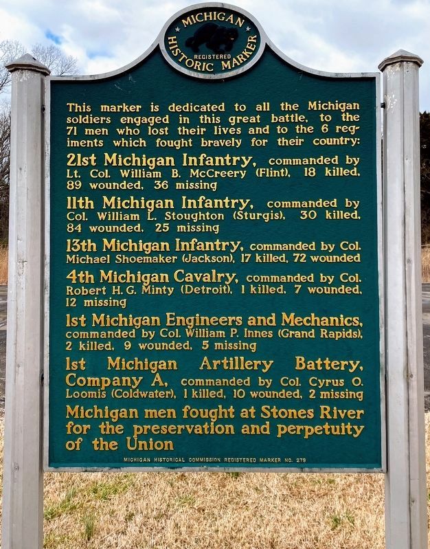 Rear of Michigan Marker image. Click for full size.